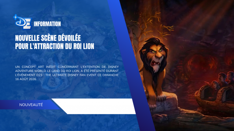 Nouvelle scène dévoilée pour l’attraction du Roi Lion