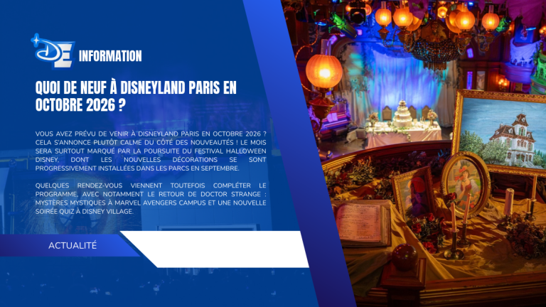 Quoi de neuf à Disneyland Paris en octobre 2026 ?