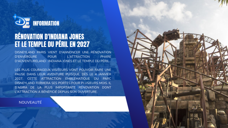 Rénovation d&rsquo;Indiana Jones et le Temple du Péril en 2027